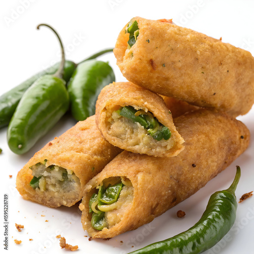 Mirchi Bajji isolated on transparent background  