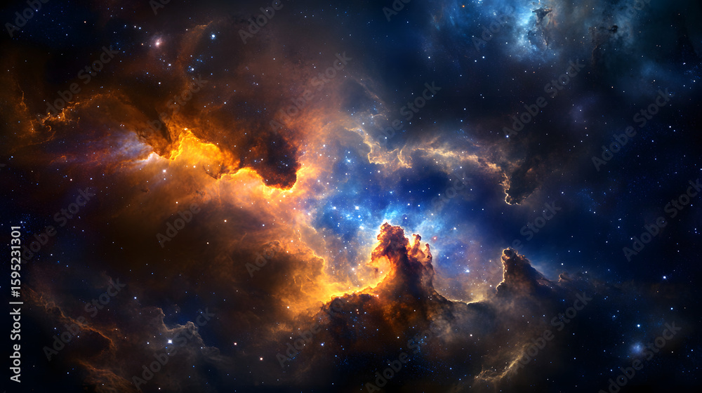 Obraz premium An ancient star cluster shining in a colorful cosmic tapestry.