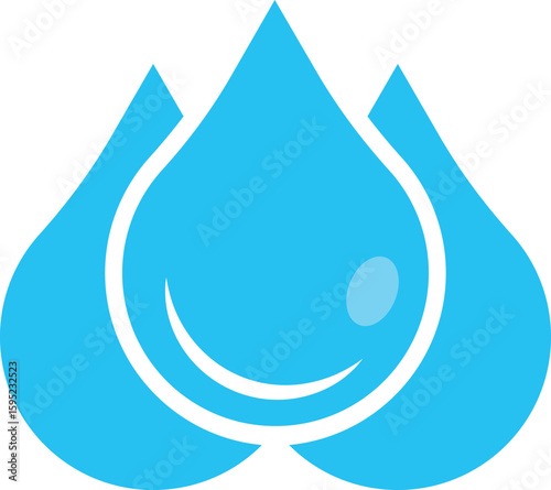 Blue water drop icon set. Droplet sign. water bubbles repeating elements. Tear and oil symbols. water conservation themes. Clean wash suds concept
