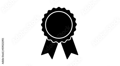 Gold award ribbon and seal vector for winner certificate design