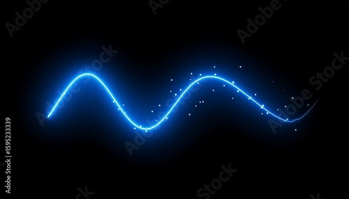 Abstract glowing blue wave