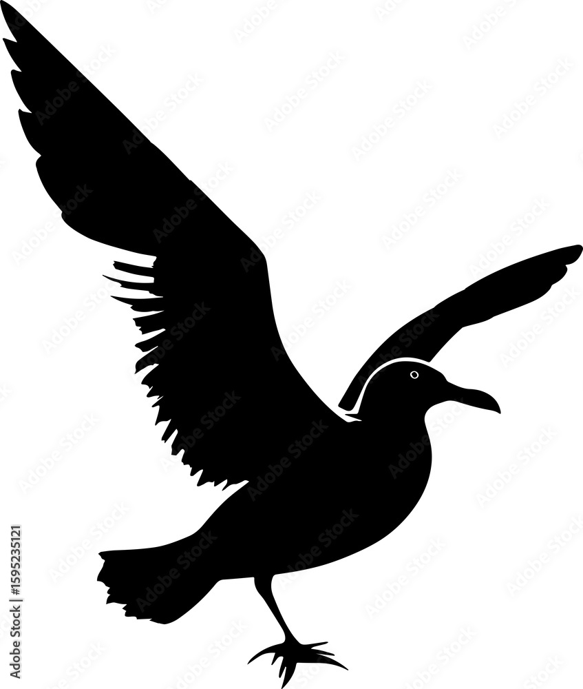 Obraz premium Minimalist silhouette of a seagull