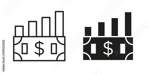 capital gain icon set. minimal logotype web element pack.