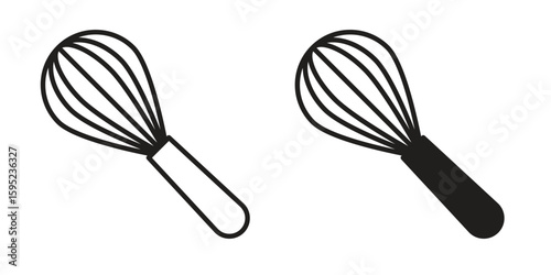 Whisk icon set. minimal logotype web element pack.