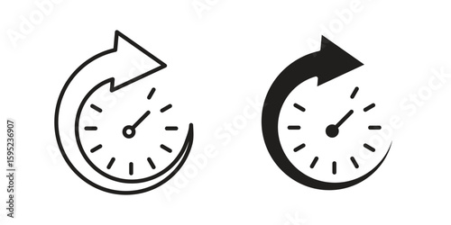Uptime and downtime icon set. minimal logotype web element pack.