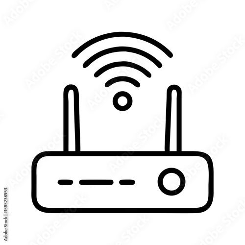 Depicts a wireless router internet connection silhouette vector illustration