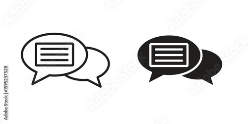 Text chat icon set. minimal logotype web element pack.