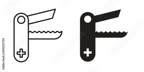 Swiss Knife icon set. minimal logotype web element pack.