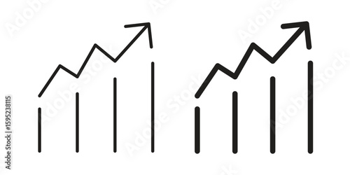 Stagflation icon set. minimal logotype web element pack.