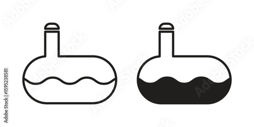 Sewerage tank icon set. minimal logotype web element pack.