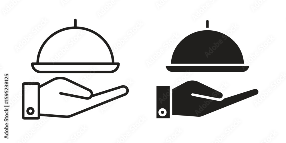 Fototapeta premium Restaurant Tray icon set. minimal logotype web element pack.