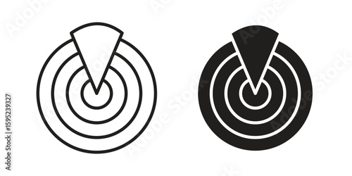 Radar detection icon set. minimal logotype web element pack.