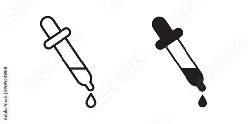 Pipette icon set. minimal logotype web element pack.