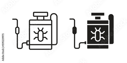 Pesticide icon set. minimal logotype web element pack.