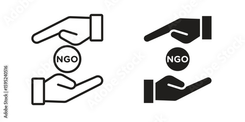 NGO icon set. minimal logotype web element pack.