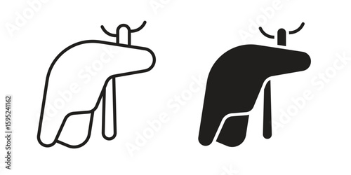 Liver icon set. minimal logotype web element pack.