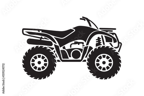 ATV Bike Silhouette for Off-Road Adventure and Sport