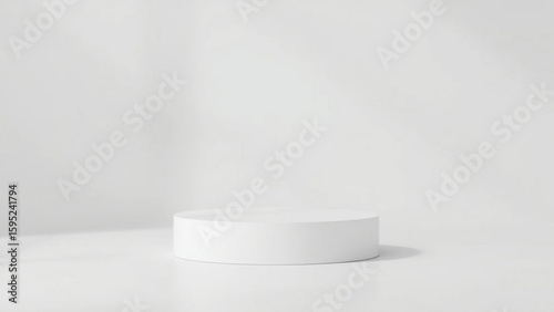 white podium on white background