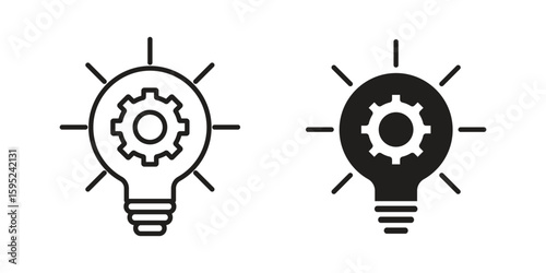 Implementation icon set. minimal logotype web element pack.