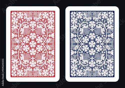 The reverse side of a playing card - back side reverse of playing cards pattern vector 45