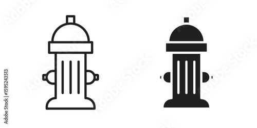 Fire hydrant icon set. minimal logotype web element pack.