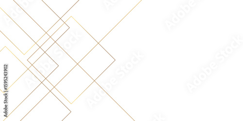 Abstract industrial Design random lines gold on white background.Geometric seamless minimalist pattern with straight lines design.luxury golden geometric random chaotic lines.squares and triangle line