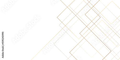 Abstract industrial Design random lines gold on white background.Geometric seamless minimalist pattern with straight lines design.luxury golden geometric random chaotic lines.squares and triangle line