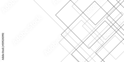 Abstract industrial Design random lines black on white background.Geometric seamless minimalist pattern with straight lines design.luxury black geometric random chaotic lines.squares and triangle line