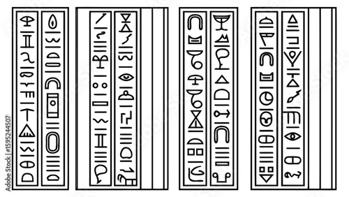 Ancient  hieroglyphs on papyrus or stone tablet