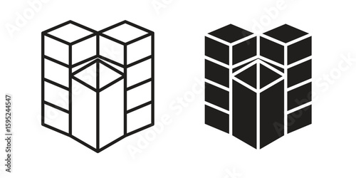 Data center icon set. minimal logotype web element pack.