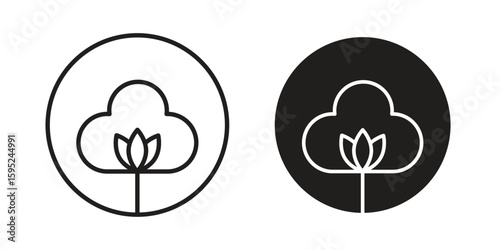Cotton icon set. minimal logotype web element pack.
