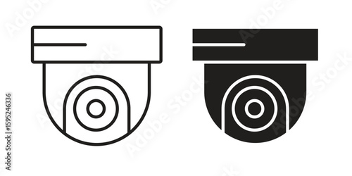 CCTV icon set. minimal logotype web element pack.