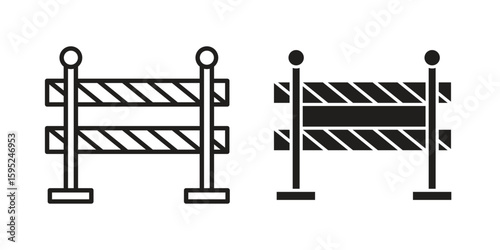 Barrier icon set. minimal logotype web element pack.