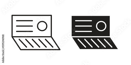 Bankbook icon set. minimal logotype web element pack.