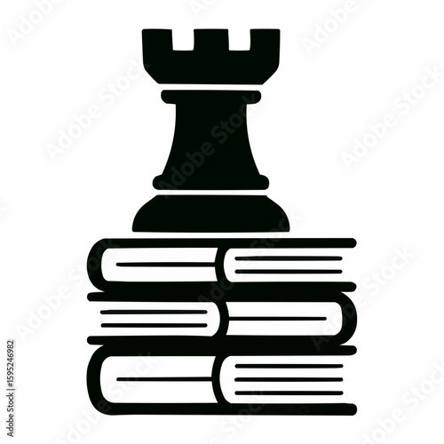 Black chess pawn vector icon: a strategic game piece representing leadership and power on the board