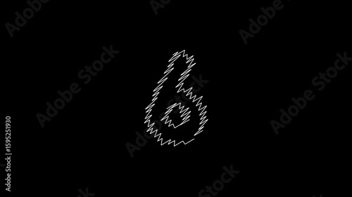A countdown animation from 10 to 0 in a playful scribble style. Each number is hand-drawn with rough and energetic lines, resembling pencil or crayon strokes. 