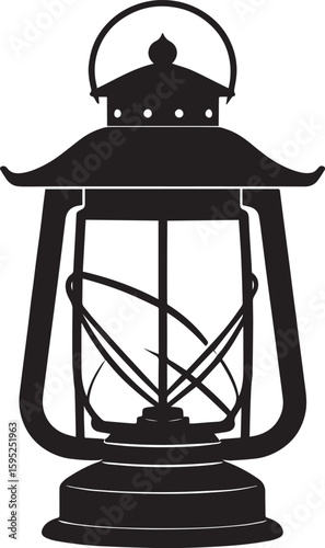 Cultural Hanging Lantern Silhouette Vector Illustration