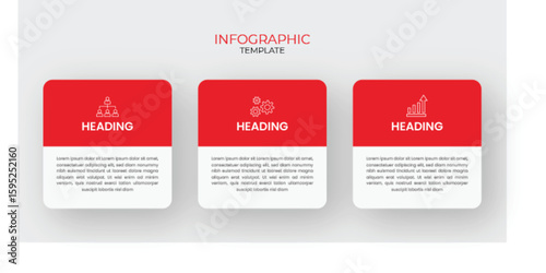 Modern Business Information Flow Infographic With Icons and Text Boxes [Recovered]