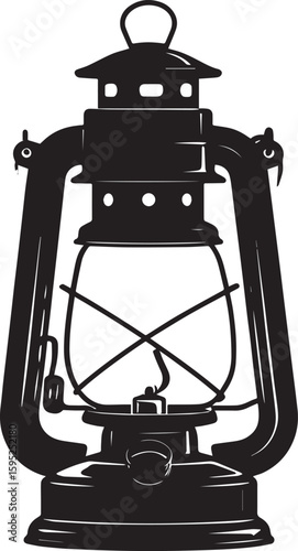 Cultural Hanging Lantern Silhouette Vector Illustration
