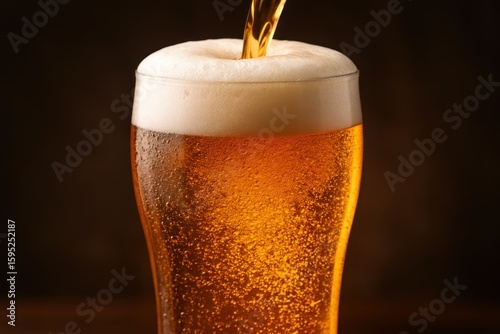 Wallpaper Mural Craft beer being poured into glass with perfect foam head and golden amber color creating appetizing brewery atmosphere and refreshing appeal Torontodigital.ca