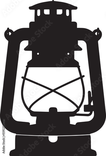 Cultural Hanging Lantern Silhouette Vector Illustration