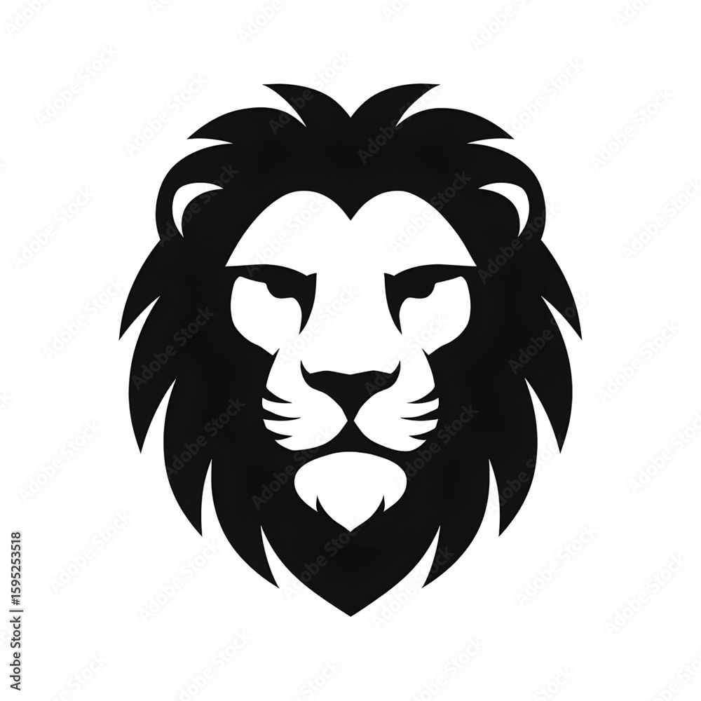 Fototapeta premium Lion hed silhouette vector