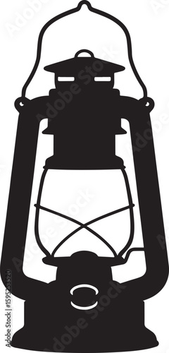 Cultural Hanging Lantern Silhouette Vector Illustration