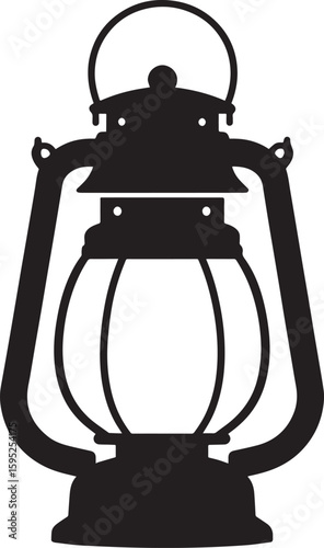 Cultural Hanging Lantern Silhouette Vector Illustration