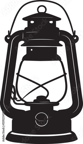 Cultural Hanging Lantern Silhouette Vector Illustration