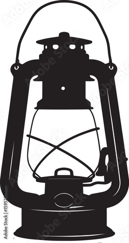 Cultural Hanging Lantern Silhouette Vector Illustration