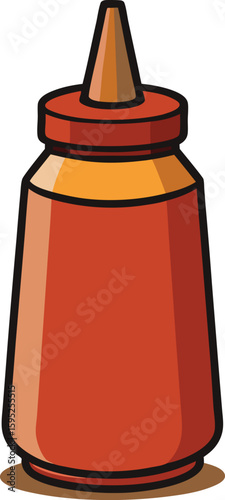 Sauce Bottle Silhouette Side View with Squeeze Cap