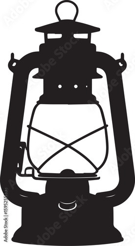 Cultural Hanging Lantern Silhouette Vector Illustration