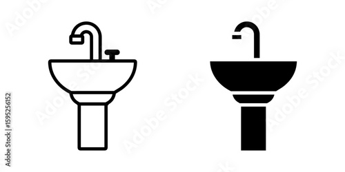 hand washing facilities icon white on background