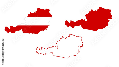 Set of Austria map isolated on white background, vector illustration design